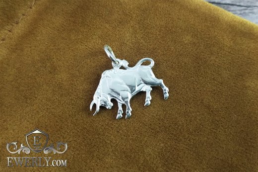 Pendant of silver "Taurus", фото