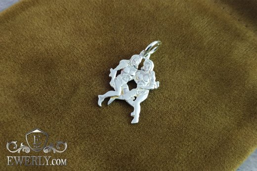 Pendant of silver "Twins", фото