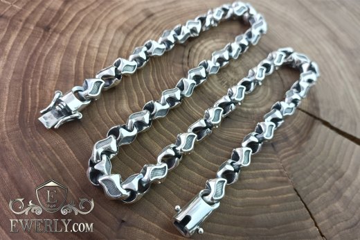 Thick author's chain of silver, фото