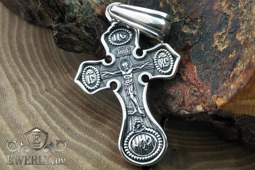 Orthodox pectoral cross made of silver, фото